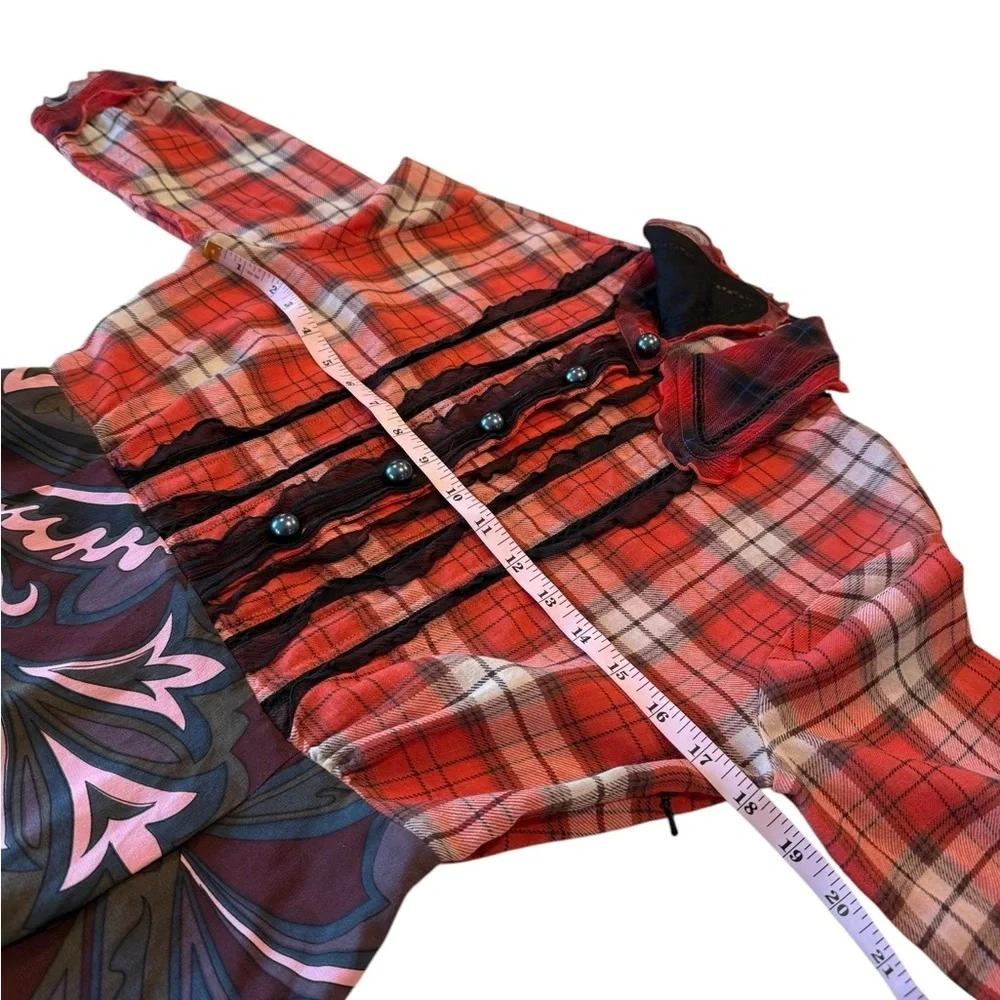 COACH 1941 Plaid Peter Pan Collar Mixed Silk Print Mini Dress – Size 4 NWOT